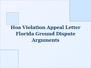 Florida Hoa Ground Violation Appeal Letter