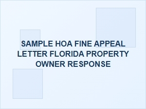 Florida Hoa Fine Appeal Letter Guide