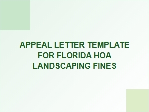 Florida Hoa Landscaping Appeal Letter Template