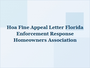 Florida Hoa Fine Appeal Letter Template