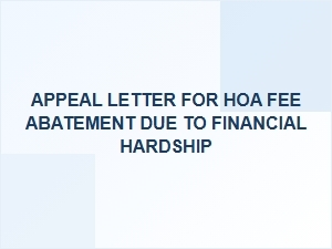 Requesting Fee Relief Due to Financial Hardship