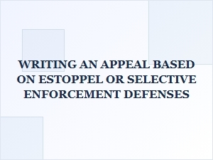 Using Estoppel or Selective Enforcement in Appeals