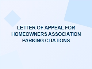 Hoa Parking Citation Appeal Letter Assistance