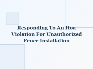 Settle Fence Disputes with Your Hoa