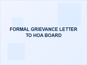 Hoa Formal Grievance Letter Template